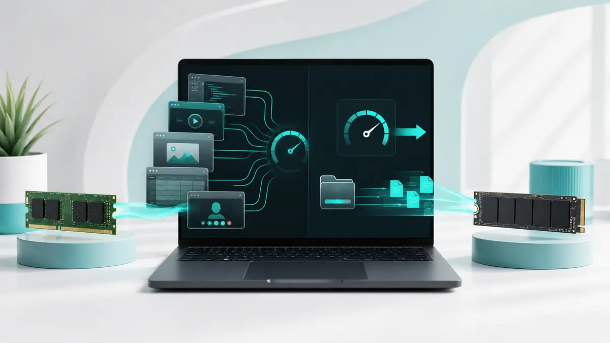 مقایسه RAM و SSD برای رفع علت کند شدن لپ‌تاپ و افزایش سرعت