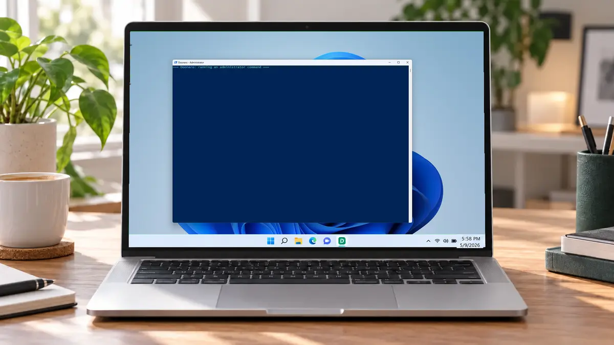 اجرای فرمان نصب WinRAR توسط دونارو پس از تأیید کاربر